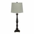 Homeroots 32 x 16 x 16 in. Distressed Black Traditional Table Lamp with Natural Shade 379786